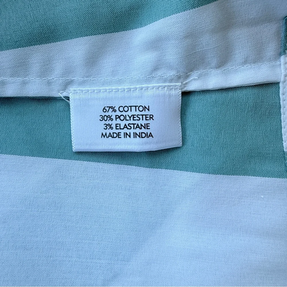 Atlantic-Pacific x LAKE Marni Caftan Azure Stripe Turquoise Cabana Small NWOT - Picture 7 of 7